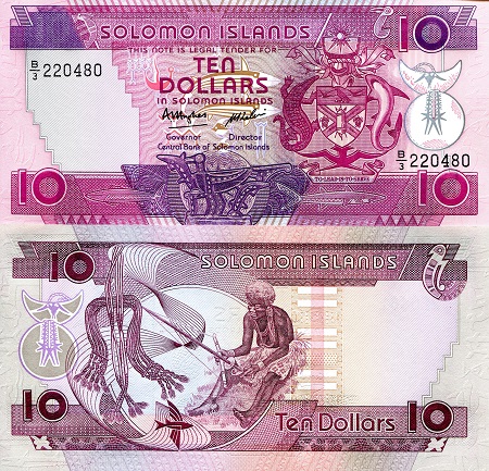 Solomon Islands 10 Dollars Pick Number: 15a UNC Banknote