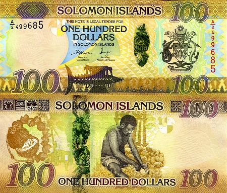 Solomon Islands 100 Dollars Pick Number: 36a UNC Banknote