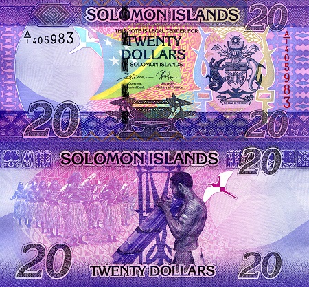 Solomon Islands 20 Dollars Pick Number: 34a UNC Banknote