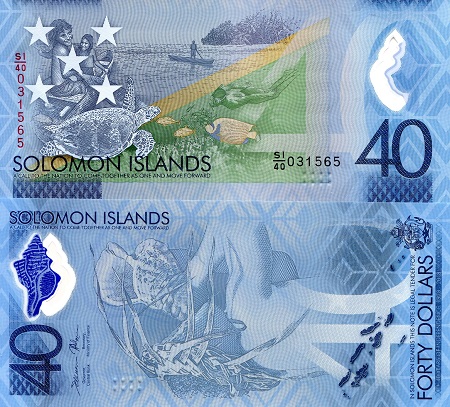 Solomon Islands 40 Dollars Pick Number: 37a UNC Banknote