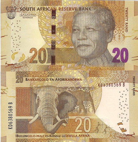 South Africa 20 Rand Pick Number: 139b UNC Banknote