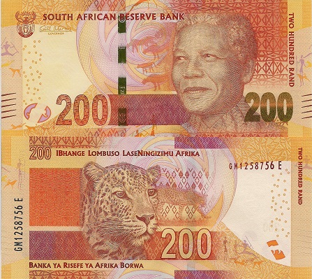 South Africa 200 Rand Pick Number: 137 UNC Banknote