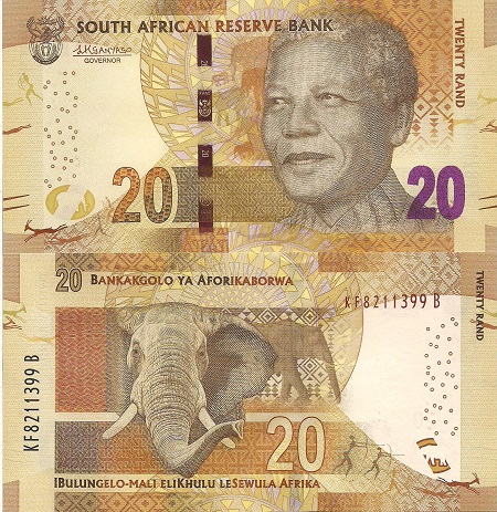 South Africa 20 Rand Pick Number: 134b UNC Banknote