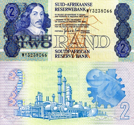 South Africa 2 Rand Pick Number: 118r UNC Banknote