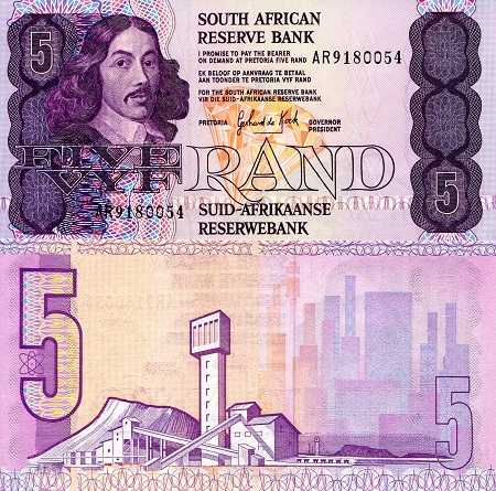 South Africa 5 Rand Pick Number: 119d UNC Banknote