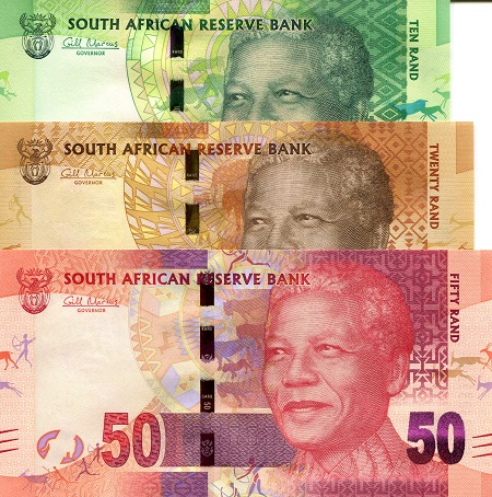 South Africa 10-50 Rand Pick Number: 133a, 134b, 135a UNC Banknote