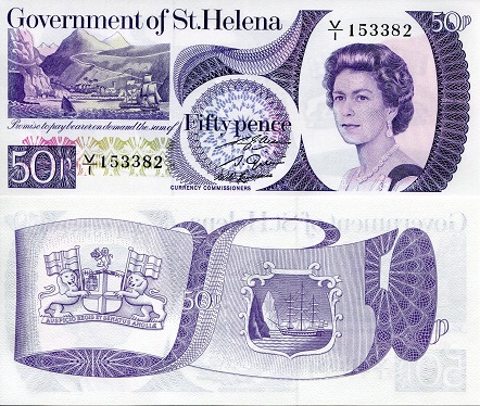 Saint Helena 50 Cent Pick Number: 5 UNC Banknote