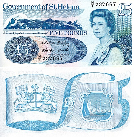 Saint Helena 5 Pound Pick Number: 11 UNC Banknote