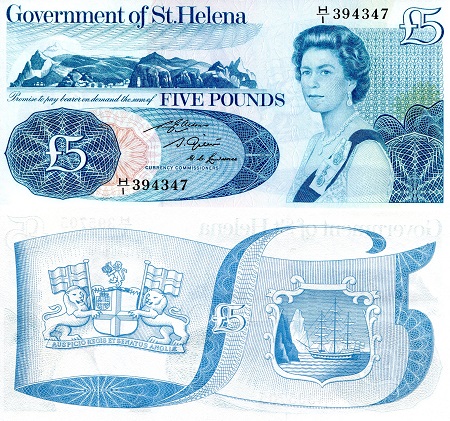 Saint Helena 5 Pound Pick Number: 7b UNC Banknote