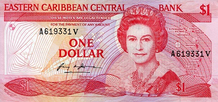 Saint Vincent and the Grenadines 1 Dollar Pick Number: 17V aUNC Banknote