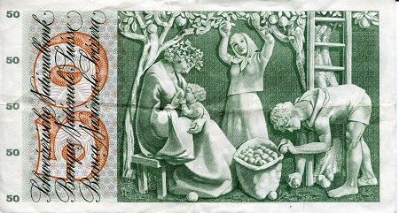 Switzerland  50 Francs VF/F (see large scan) pick #: 48l