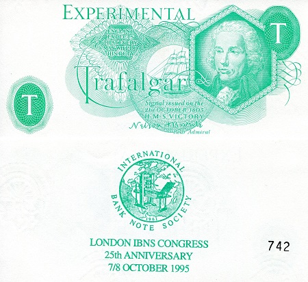England 1 Trafalgar ? Pick Number: NP - 6 UNC Banknote