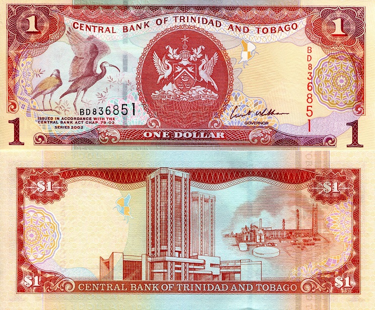 Trinidad and Tobago 1 Dollar Pick Number: 41b UNC Banknote