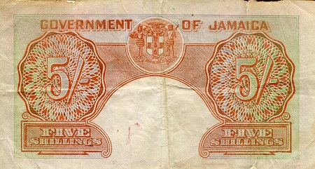 Trinidad and Tobago 5 Shillings VG/G (see large scan) pick #: 37g