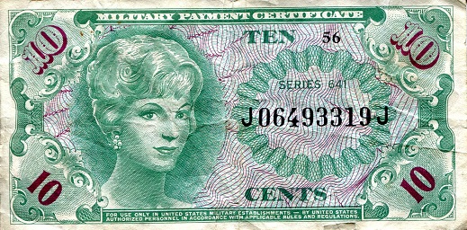 USA - Military 10 Cents Pick Number: m58 VF (see large scan) Banknote
