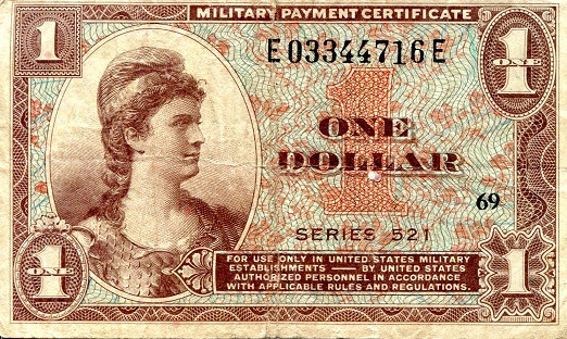 USA - Military 1 Dollar Pick Number: m33 VF/F Banknote