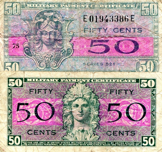 USA - Military 50 Cents Pick Number: m32 Fine Banknote