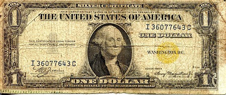 USA - Current Issues 1 Dollar Pick Number: 416 (?) G (See large scan) Banknote