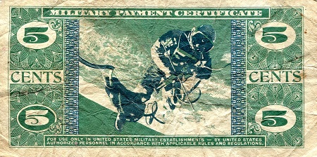 USA - Military 5 Cents VG (see large scan) pick #: m75