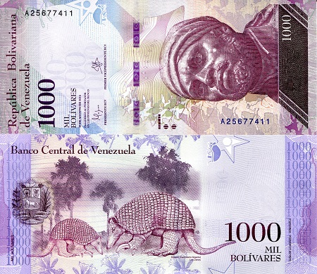 Venezuela 1,000 Bolivares Pick Number: 95a UNC Banknote
