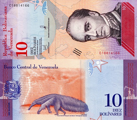Venezuela 10 Bolivares Pick Number: 103 UNC Banknote