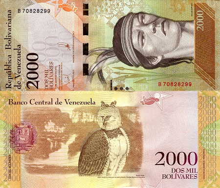 Venezuela 2,000 Bolivares Pick Number: 96b UNC Banknote