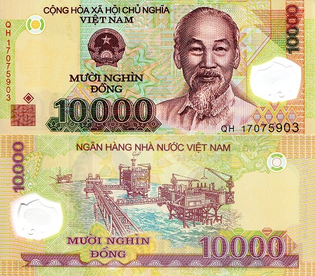 Vietnam 10,000 Dong Pick Number: 119j UNC Banknote