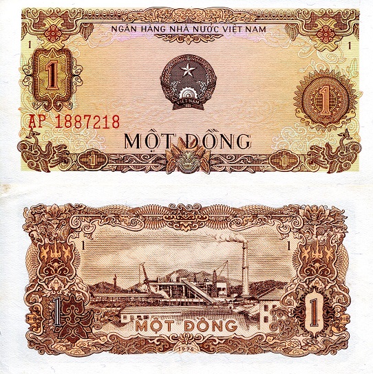 Vietnam 1 Dong Pick Number: 80 XF Banknote