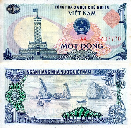 Vietnam 1 Dong Pick Number: 90a XF/VF (see large scan) Banknote