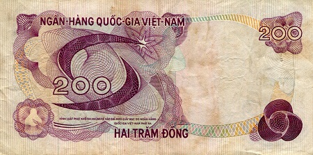 Vietnam South 200 Dong F (See large scan) pick #: 27a