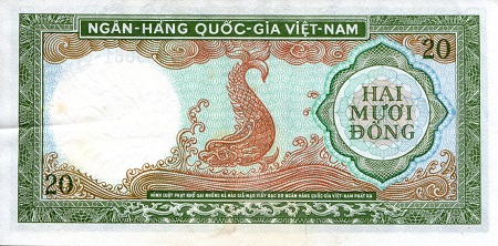 Vietnam South 20 Dong VF/F (see scan)  pick #: 16