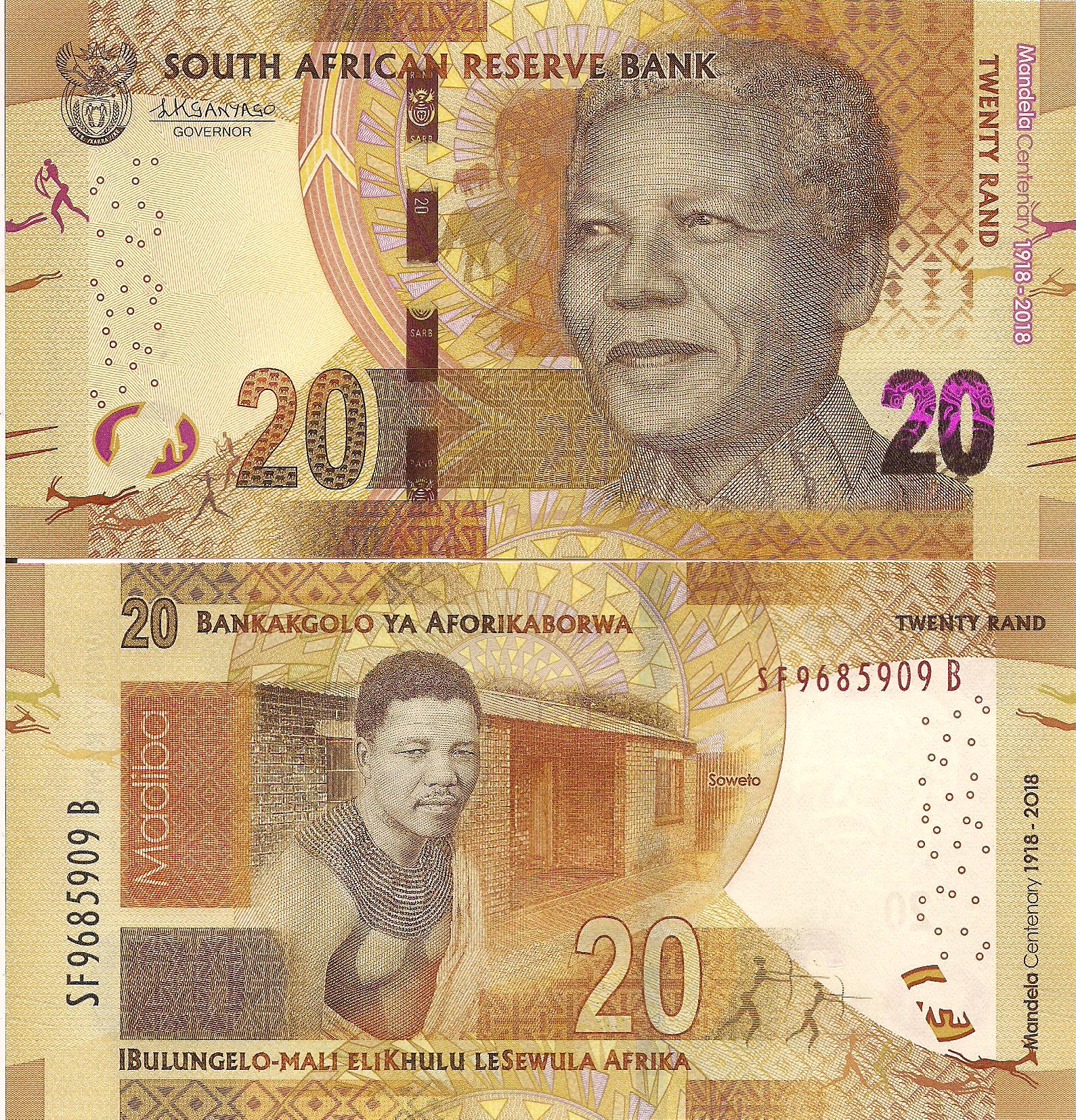South Africa 20 Rand UNC pick #: 144