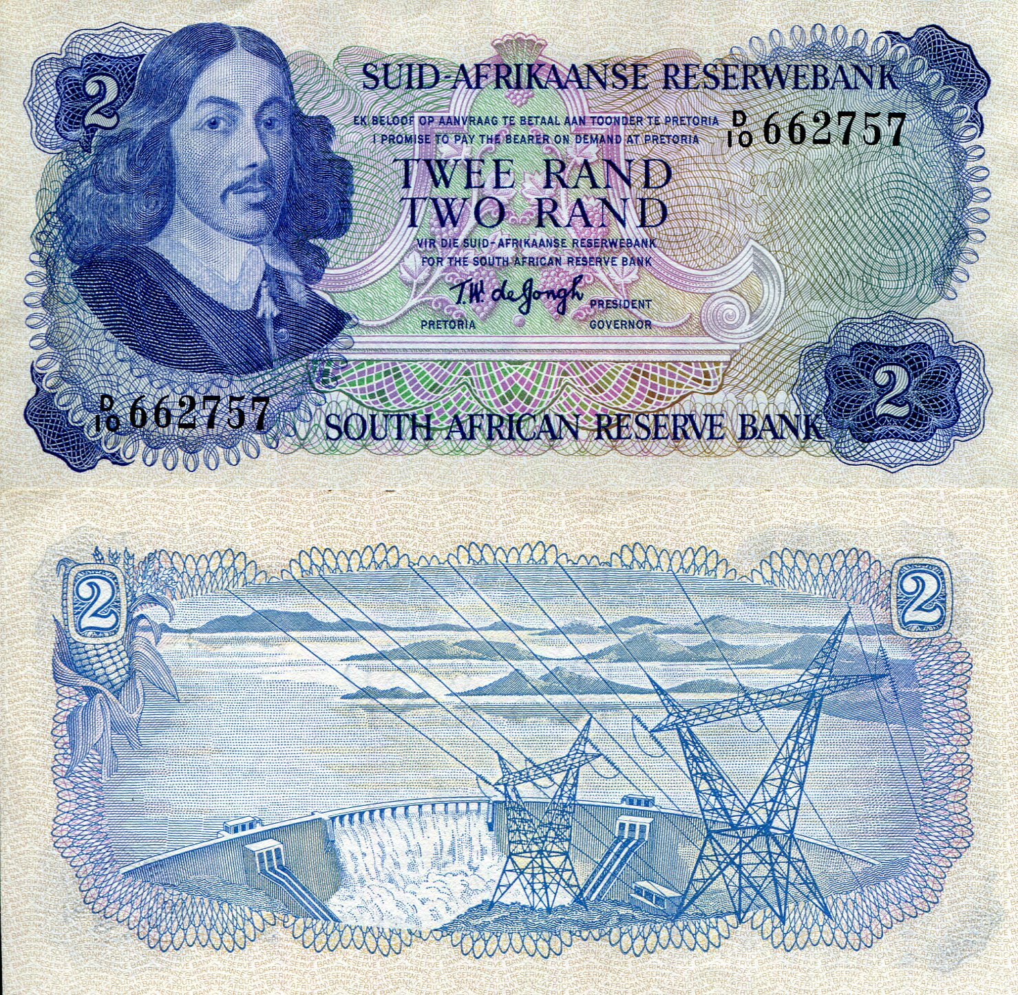 South Africa 2 Rand VF (See large scan) pick #: 117a