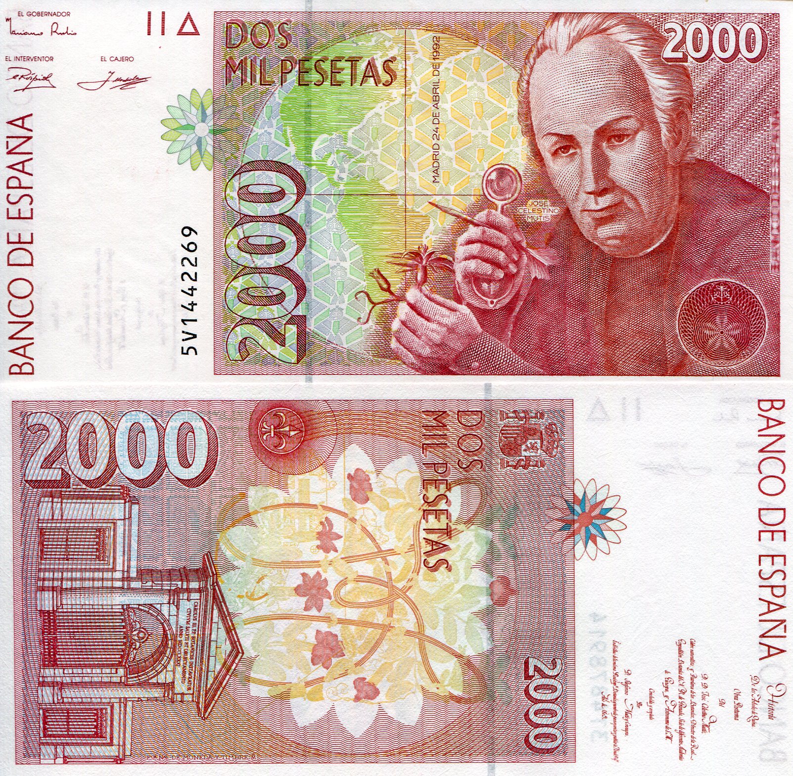 Spain 2,000 Pesetas UNC pick #: 164