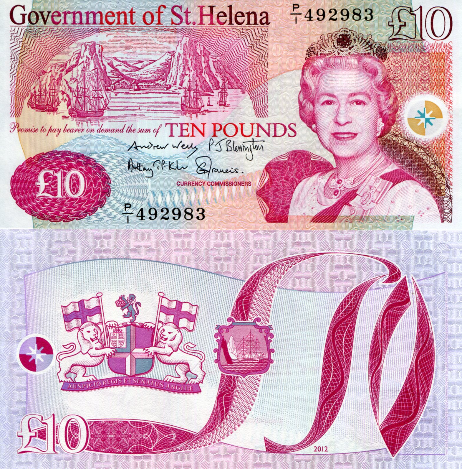 Saint Helena 10 Pound UNC pick #: 12b
