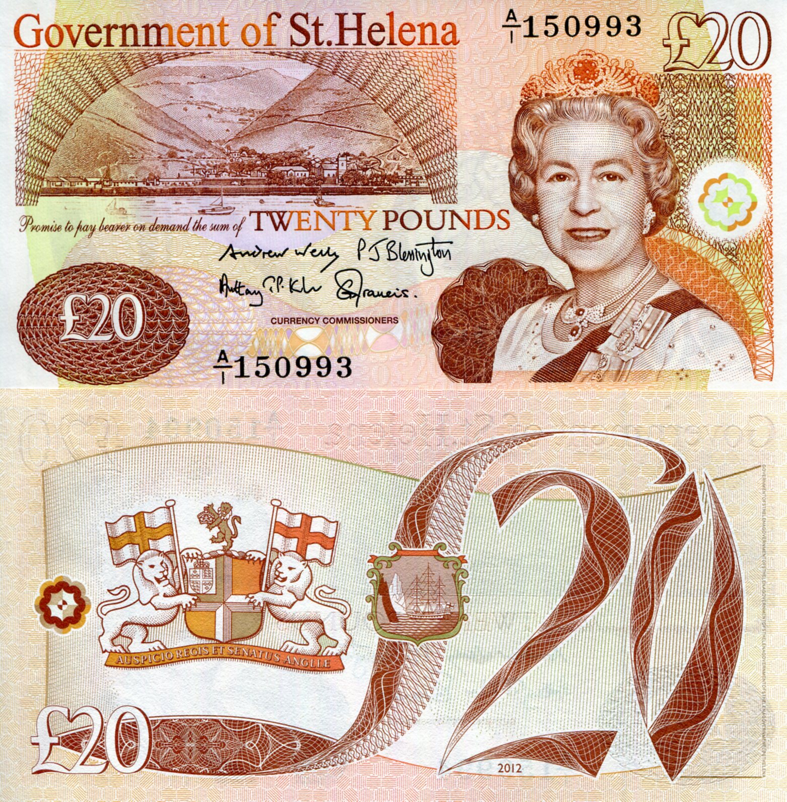Saint Helena 20 Pound UNC pick #: 13b