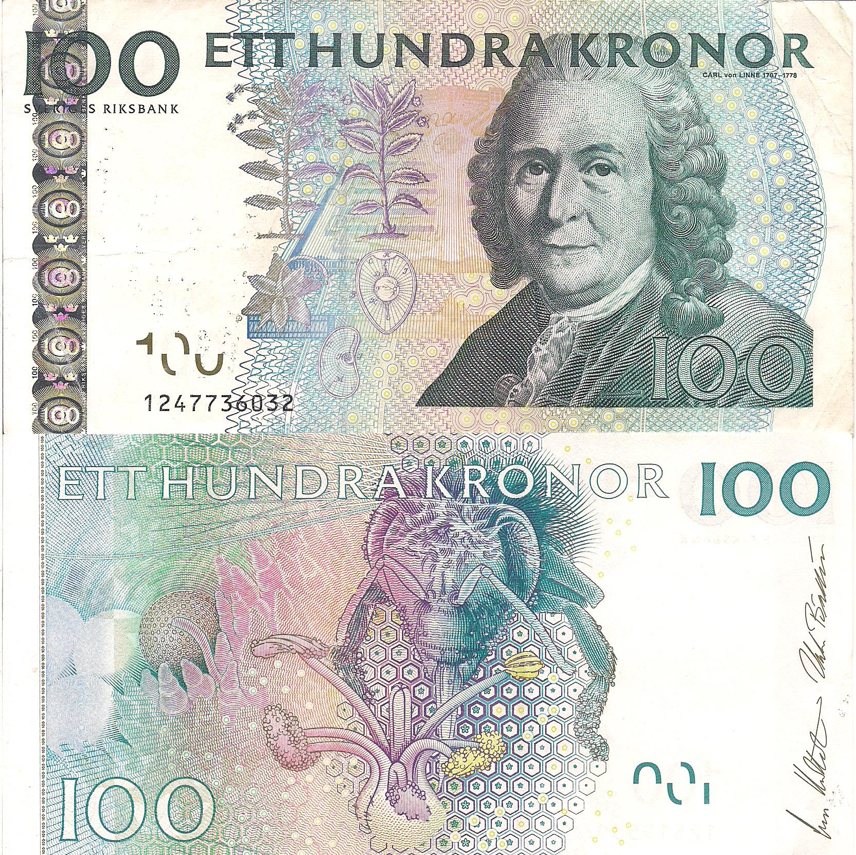 Sweden 100 Kronor F/VG (see large scan) pick #: 65c