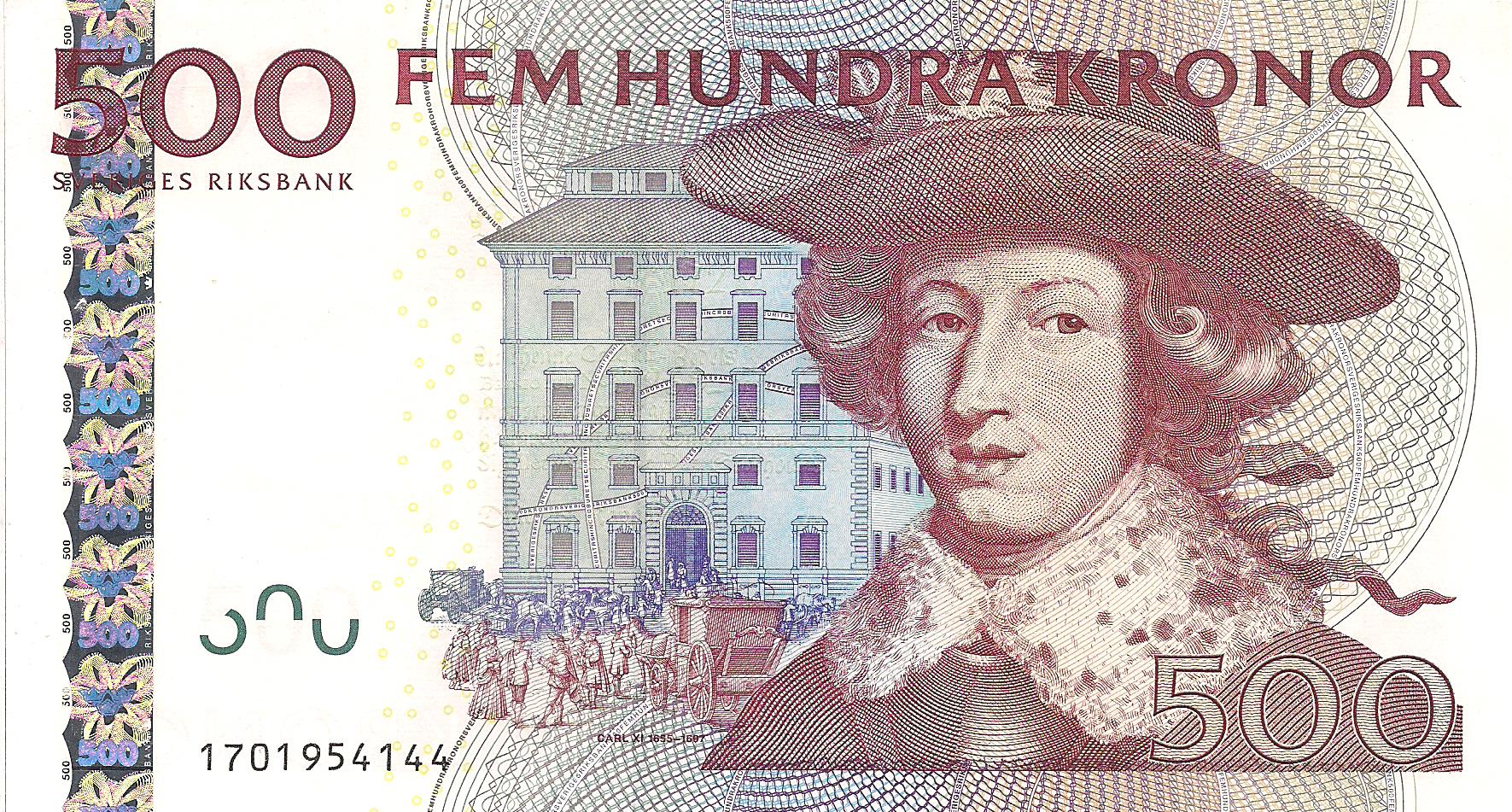 Sweden 500 Kronor aUNC (see large scan) pick #: 66a