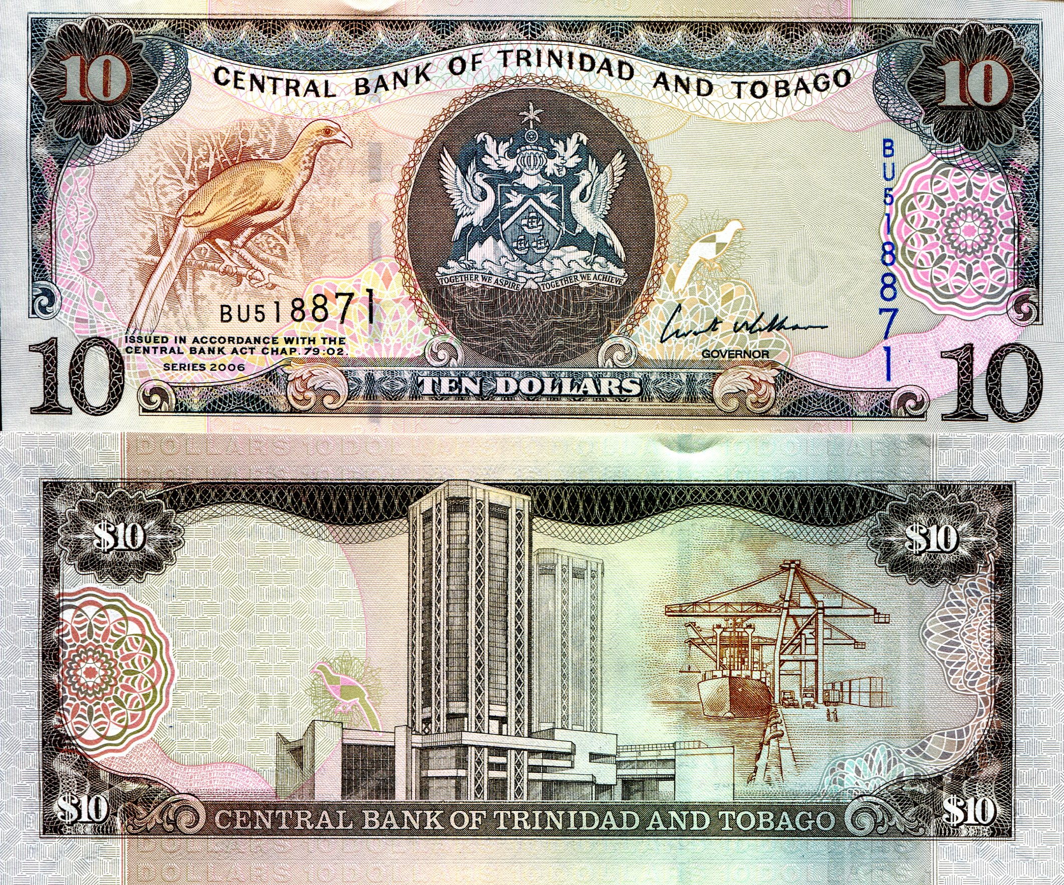 Trinidad and Tobago 10 Dollars UNC pick #: 48a