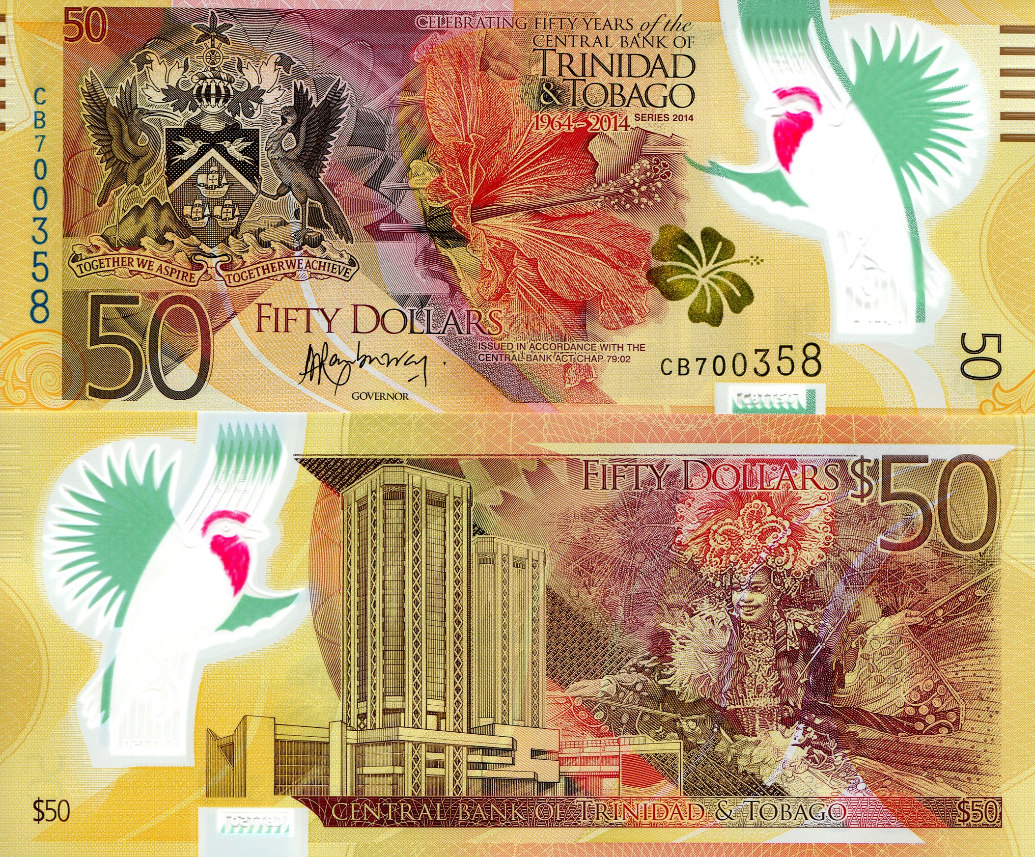 Trinidad and Tobago 50 Dollar UNC pick #: 54