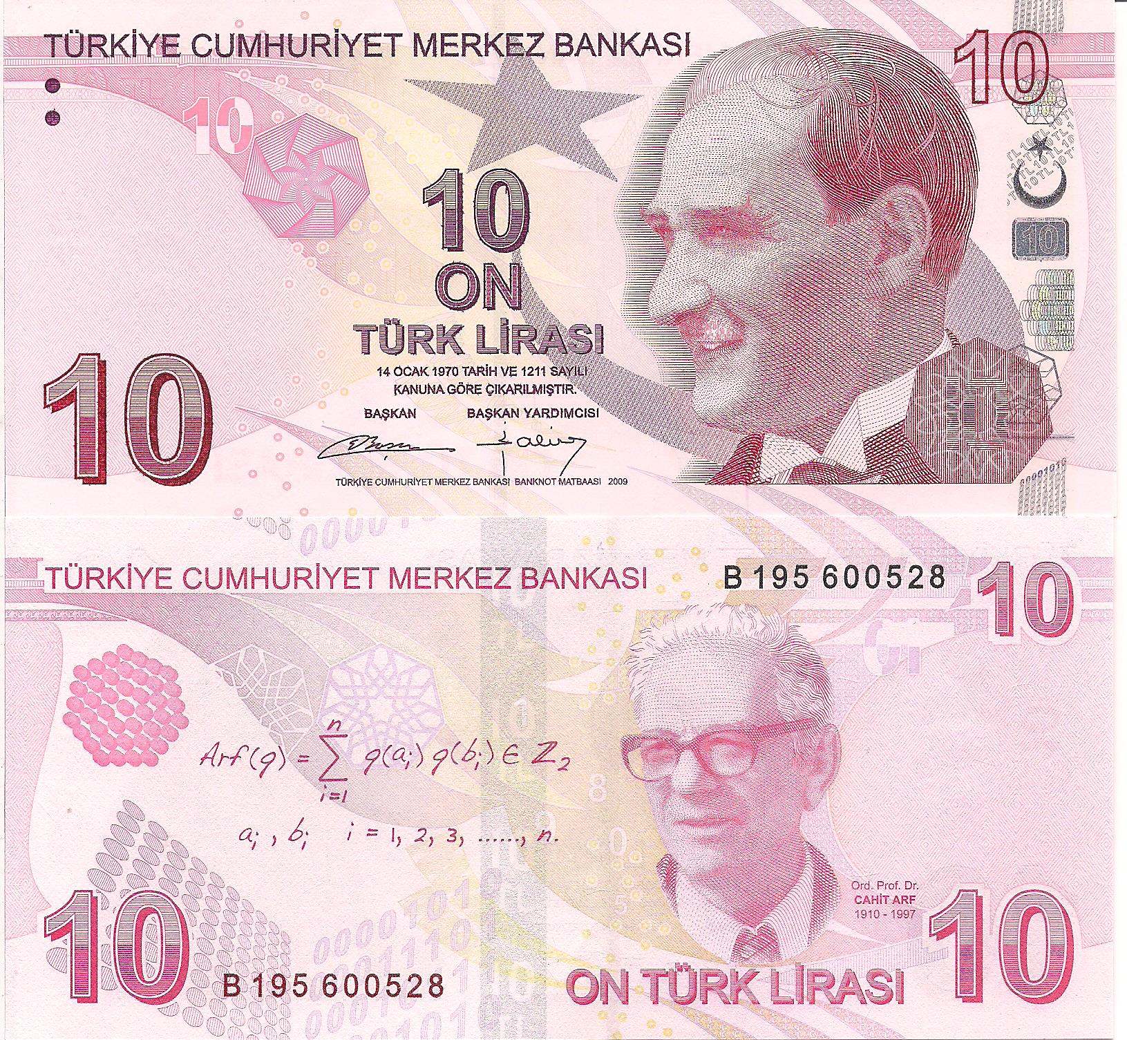 Turkey 10 Lira UNC pick #: 223b