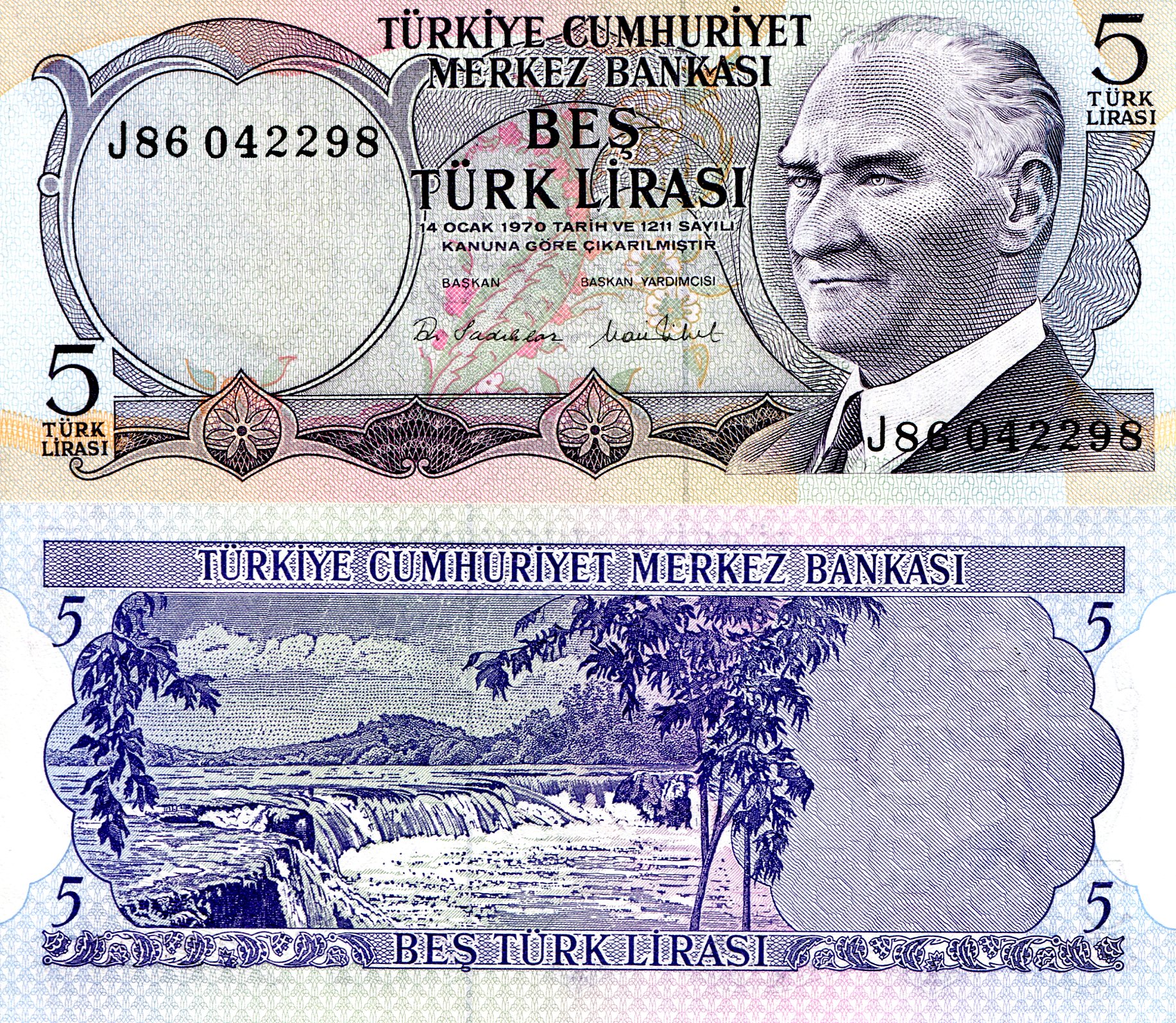 Turkey 5 Lira UNC pick #: 185