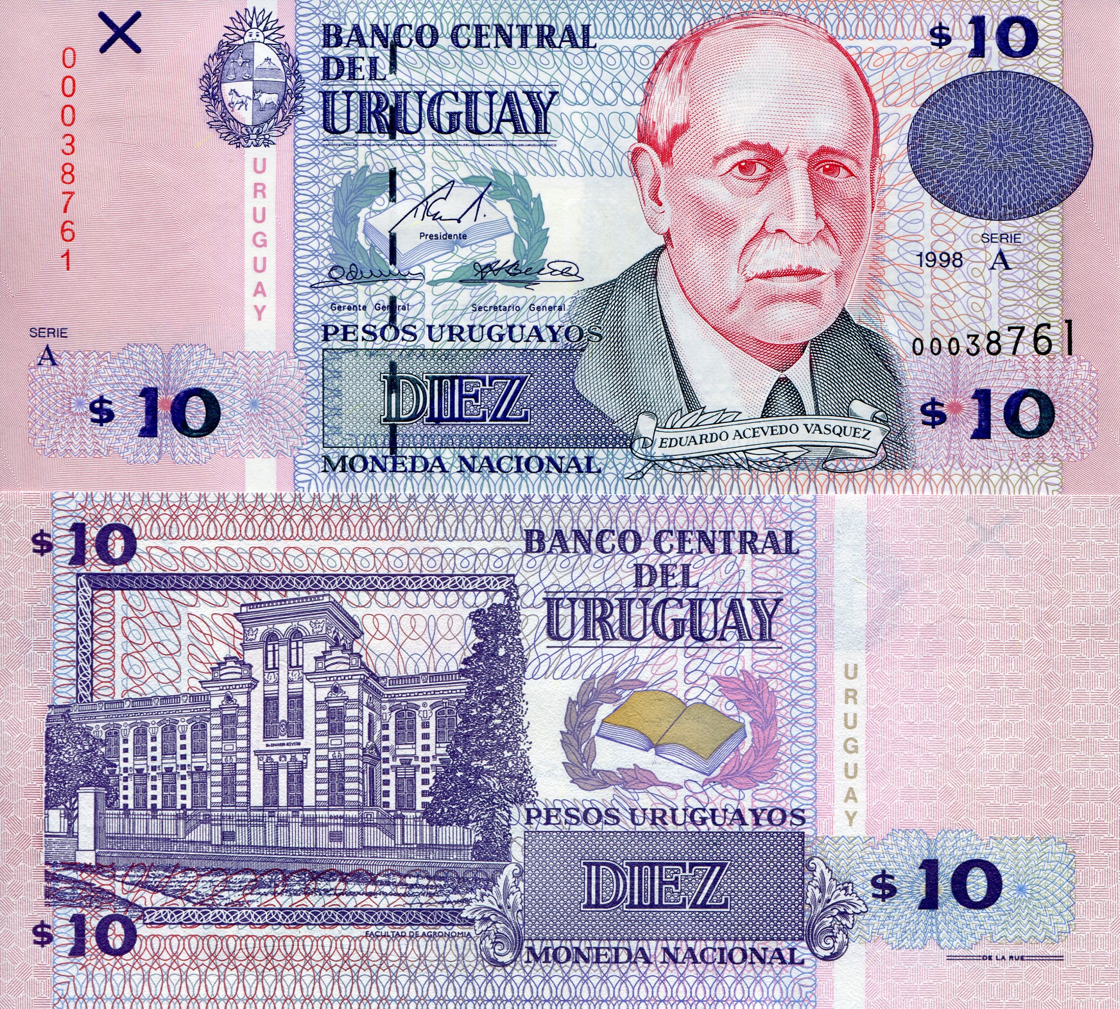 Uruguay  10 Pesos UNC pick #: 81