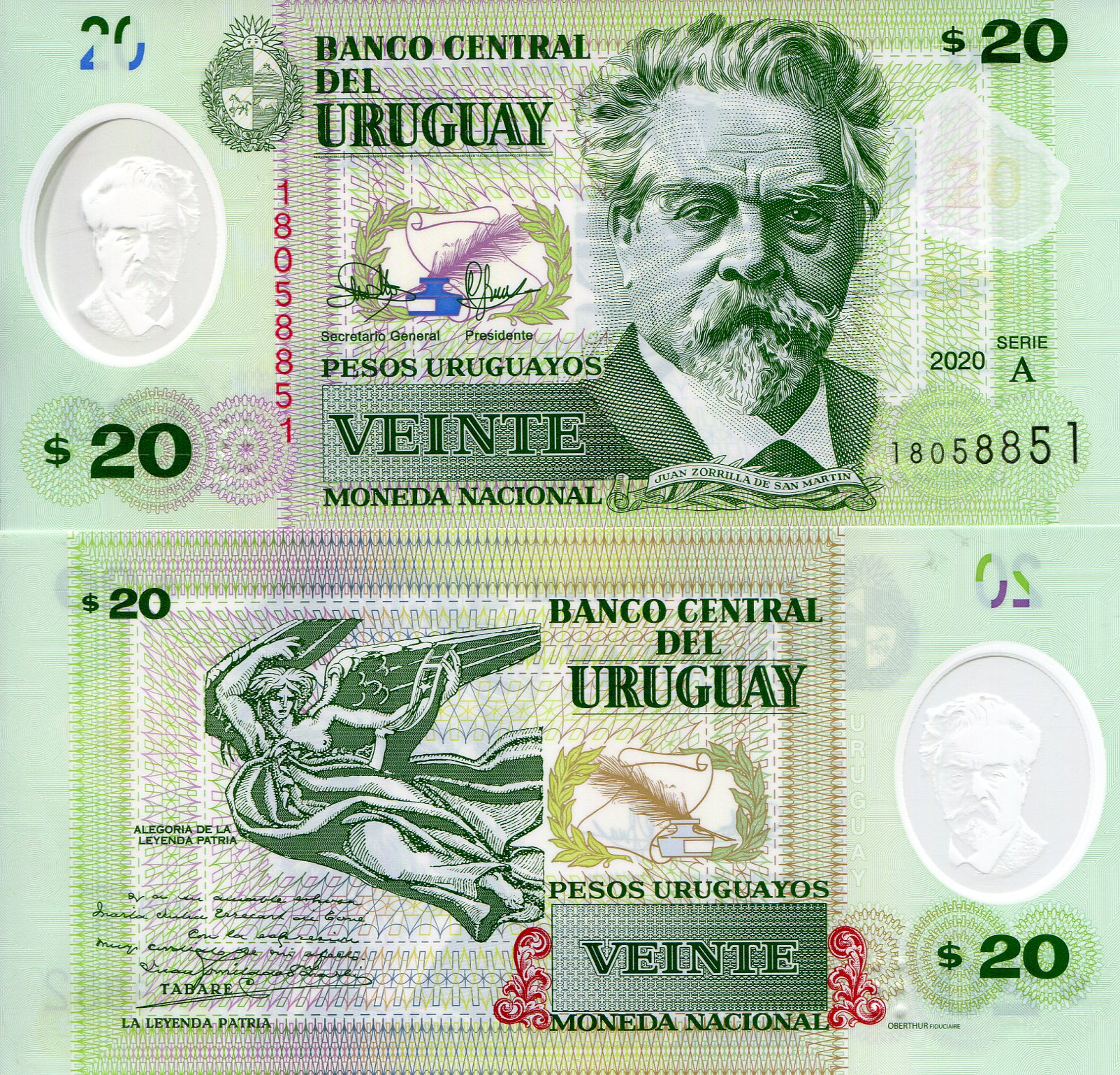 Uruguay  20 Pesos UNC pick #: New