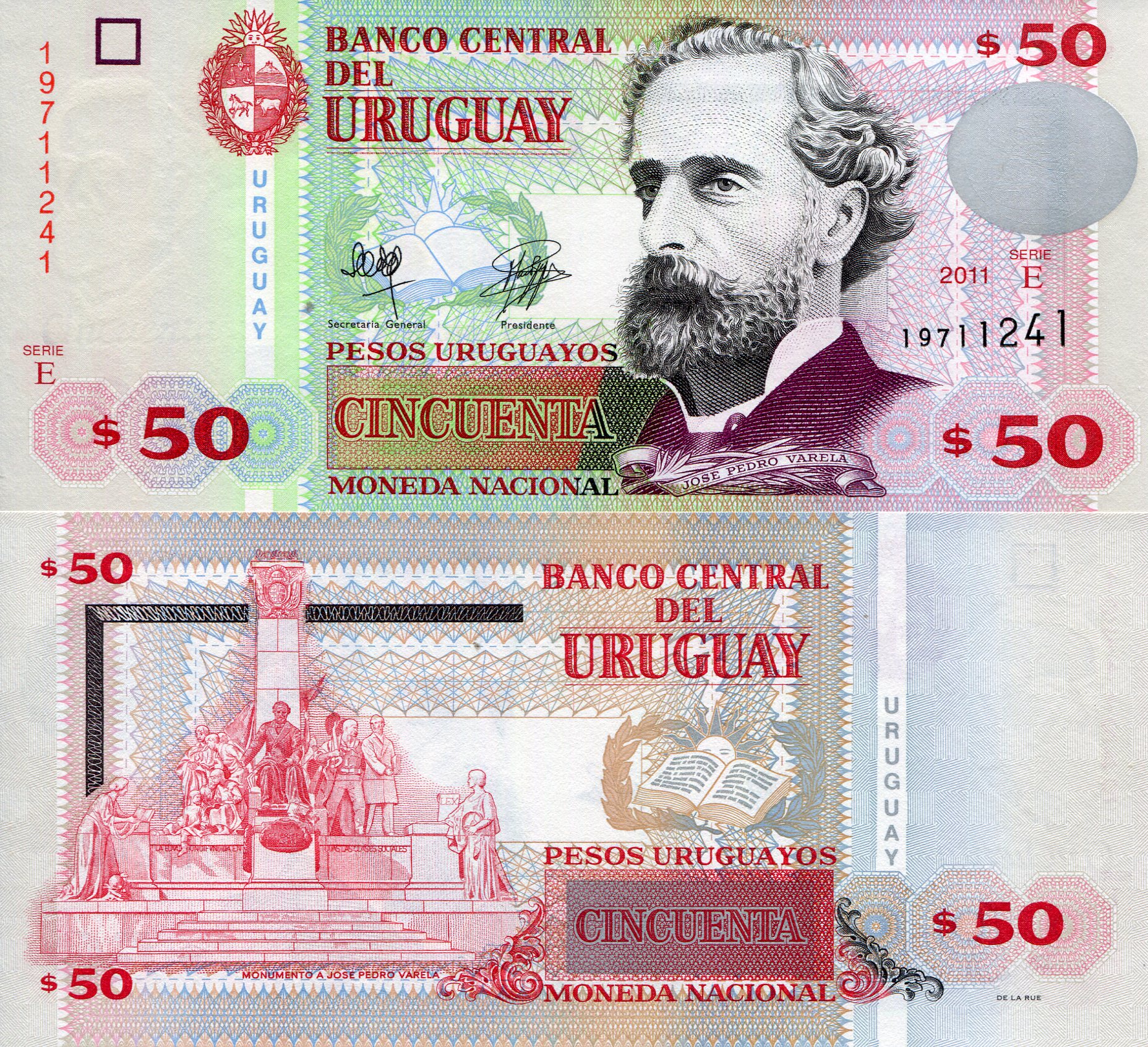 Uruguay  50 Pesos UNC pick #: 87b