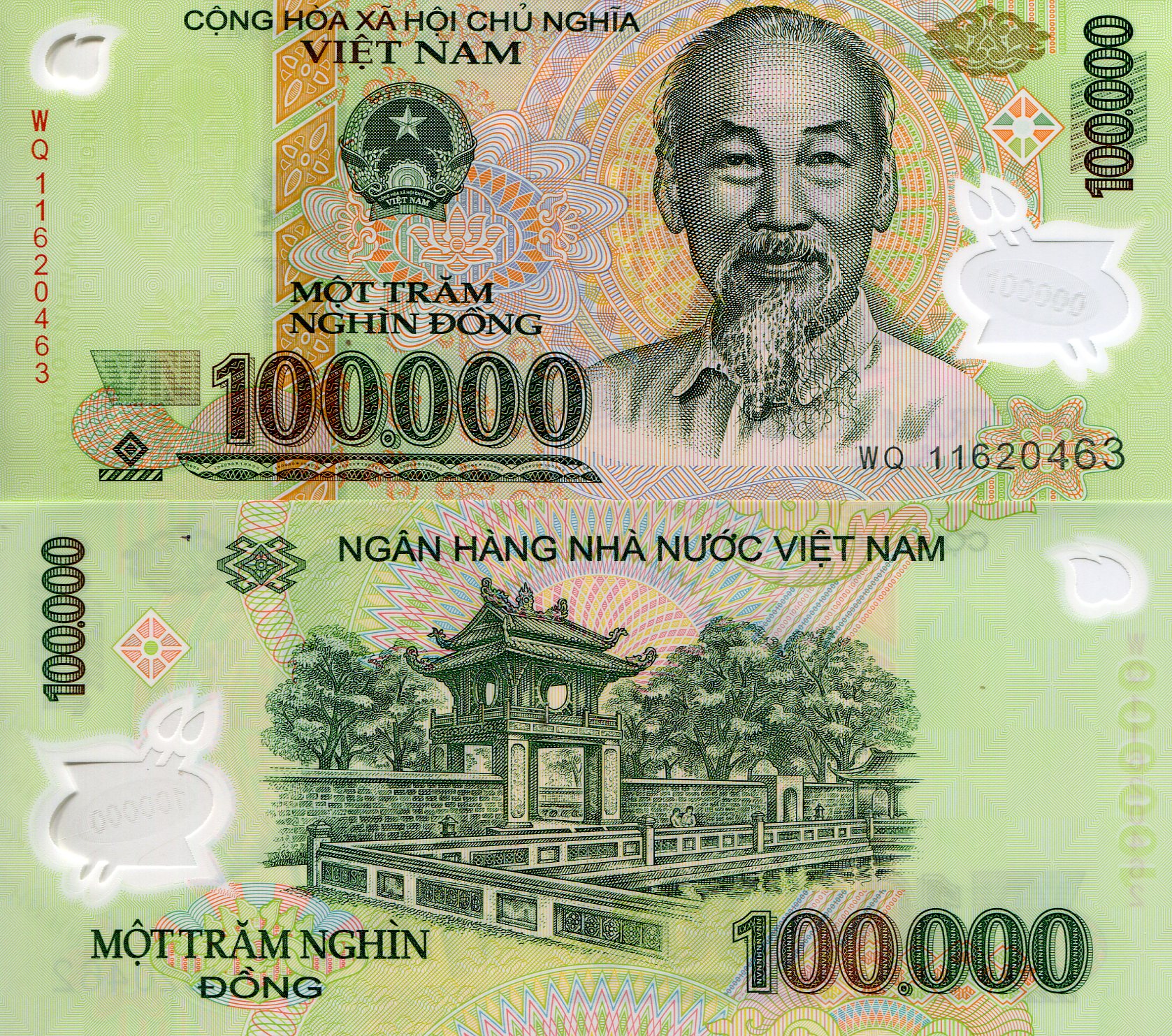 Vietnam  100,000 Dong UNC pick #: 122f