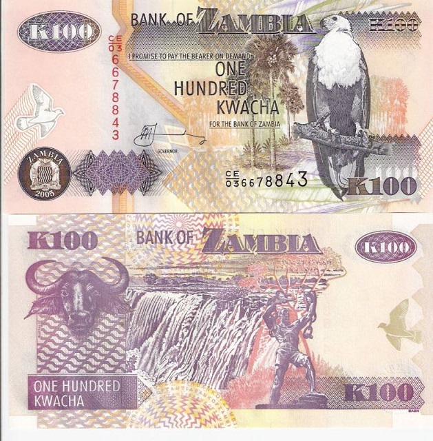 Zambia 100 Kwacha UNC pick #: 38g